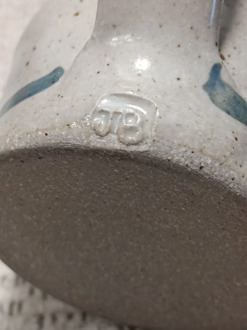 JB Pottery Vintage Studio Art Double Pine Tree Stoneware Coffee Mug Cup